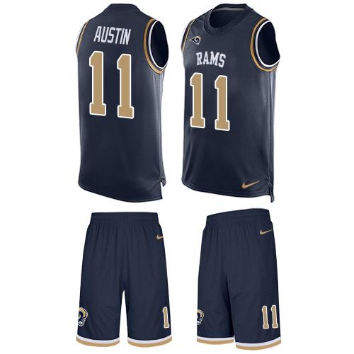 Nike Rams #11 Tavon Austin Navy Blue Team Color Men's Stitched NFL Limited Tank Top Suit Jersey